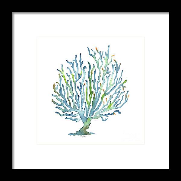 Watercolor Coral Framed Print featuring the painting Blue Coral by Amy Kirkpatrick
