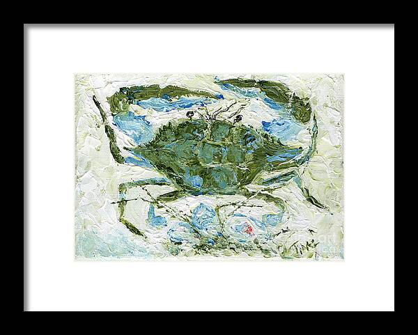 Small Paintings Framed Print featuring the painting Blue Crab Knife Painting by Doris Blessington