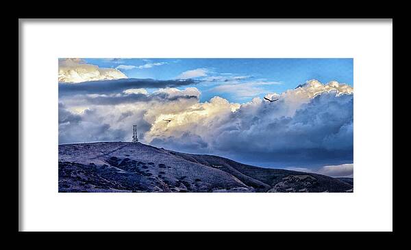 Linda Brody Framed Print featuring the photograph Blue Dawn Panorama 1 by Linda Brody