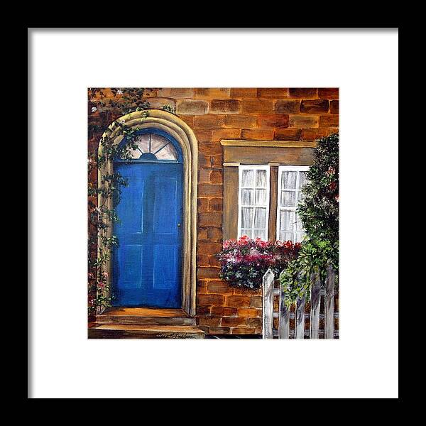 Blue Door Framed Print featuring the painting Blue Door 2 by AMD Dickinson
