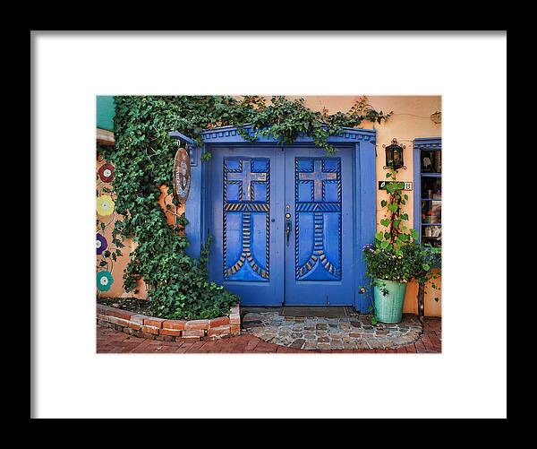 Blue Doors Framed Print featuring the photograph Blue Doors - Old Town - Albuquerque by Nikolyn McDonald