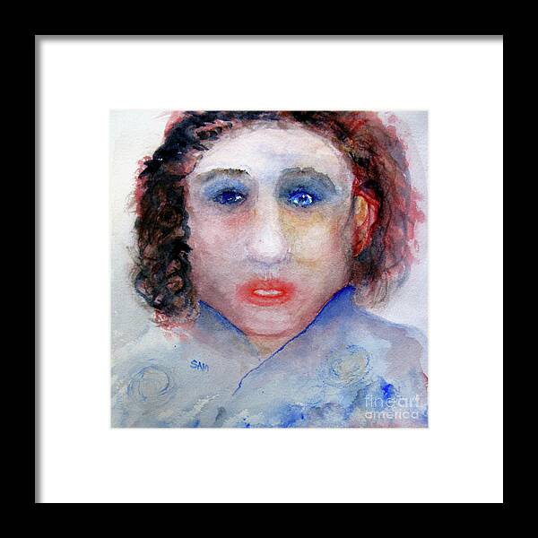 Girl Framed Print featuring the painting Blue Eyes by Sandy McIntire
