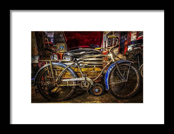 10-speed Framed Print featuring the photograph Blue Fenders by Debra and Dave Vanderlaan