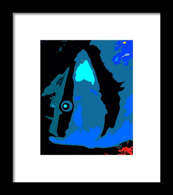 Blue Fish Framed Print featuring the painting Blue Fish spca by David Lee Thompson