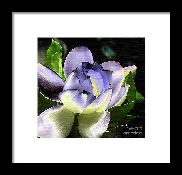 Hawaii Framed Print featuring the digital art Blue Gardenia by Dorlea Ho