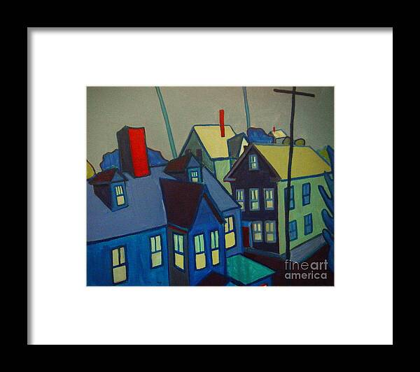 Landscape Framed Print featuring the painting Blue Gloucester by Debra Bretton Robinson