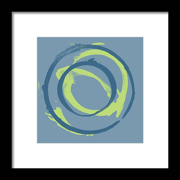 Green Framed Print featuring the painting Blue Green 1 by Julie Niemela