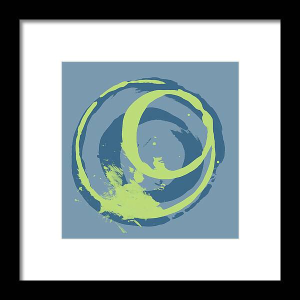 Green Framed Print featuring the painting Blue Green 2 by Julie Niemela