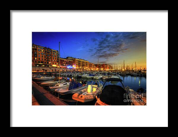 Yhun Suarez Framed Print featuring the photograph Blue Hour At Port Nice 1.0 by Yhun Suarez