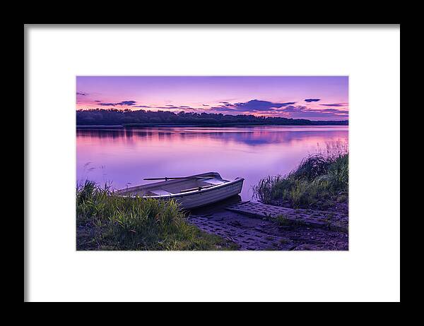 Europe Framed Print featuring the photograph Blue hour on the Vistula river by Dmytro Korol