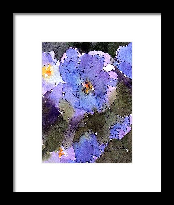 Floral Framed Print featuring the painting Blue Hyacinth by Anne Duke