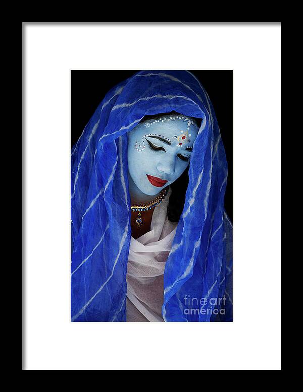 Hindu Framed Print featuring the photograph Blue Indian Girl by Tim Gainey