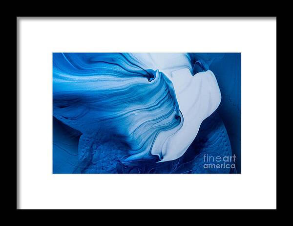 Abstract Framed Print featuring the painting Blue Lagoon by Patti Schulze