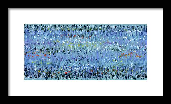 Landscape Framed Print featuring the painting Blue Mirage by Lynne Taetzsch