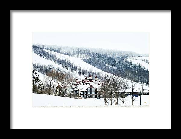 Blue Mountain Framed Print featuring the photograph Blue Mountain Ski Resort by Tatiana Travelways