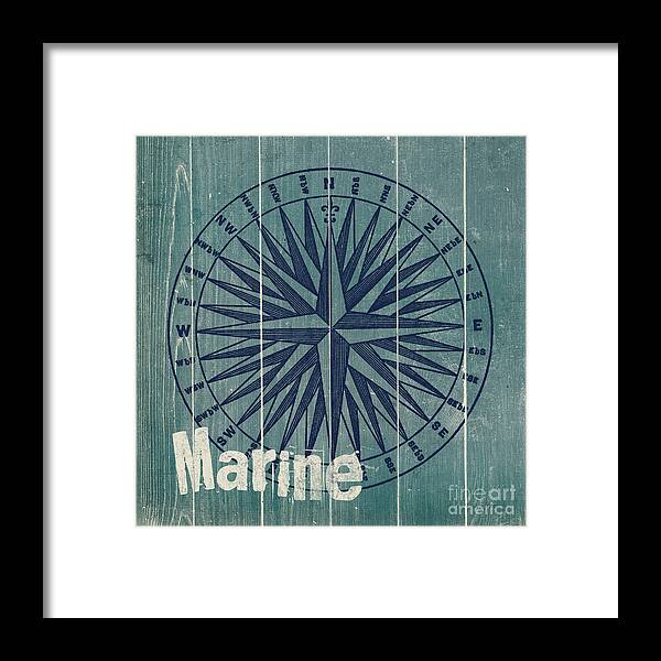 Nautical Framed Print featuring the painting Blue Nautical-JP3616 by Jean Plout