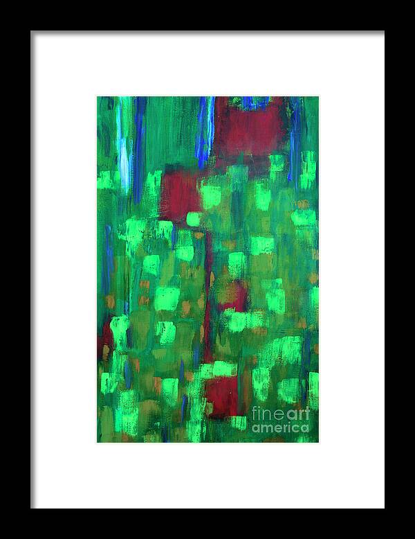 Abstract Framed Print featuring the painting Blue Note by Catalina Walker