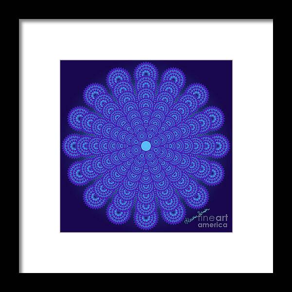 Artsytoo Framed Print featuring the digital art Blue Obsession by Heather Schaefer