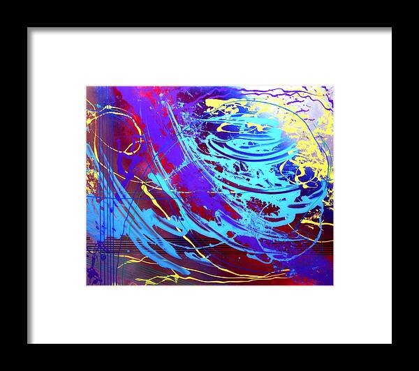 Abstract Framed Print featuring the painting Blue Reverie by Mordecai Colodner