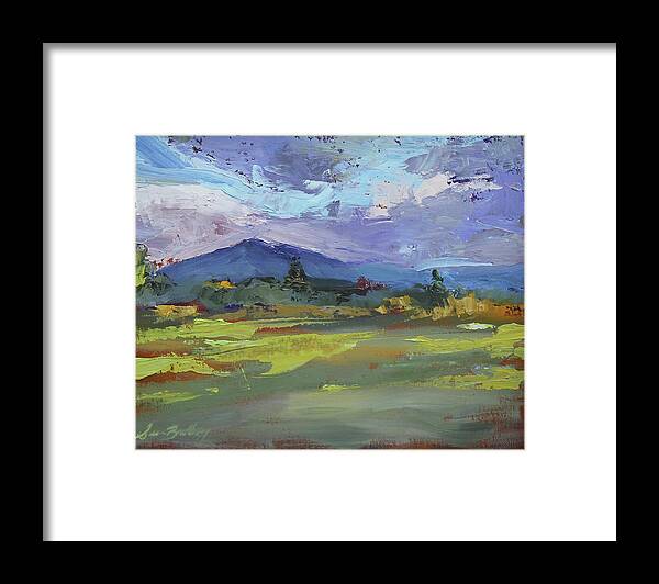 Mountains Framed Print featuring the painting Blue Ridge Parkway Lookout by Susan Bradbury