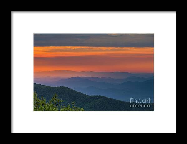 Blue Ridge Framed Print featuring the photograph Blue Ridge Sunrise at Wintergreen by Karen Jorstad