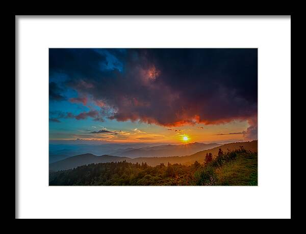 Asheville Framed Print featuring the photograph Blue Ridge Sunset by Joye Ardyn Durham