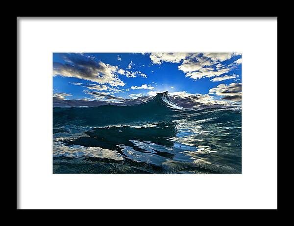 Rogue Wave Framed Print featuring the photograph Blue Rogue by Sean Davey