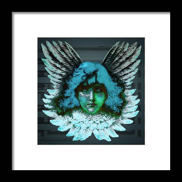 Blue Seraph Framed Print featuring the digital art Blue Seraph by Mimulux Patricia No