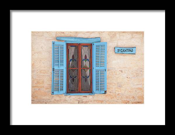 Shutters Framed Print featuring the photograph Blue Shutters by Jeremy Voisey