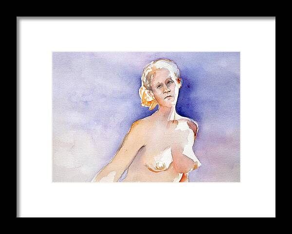 Full Body Framed Print featuring the painting Blue Sky by Barbara Pease