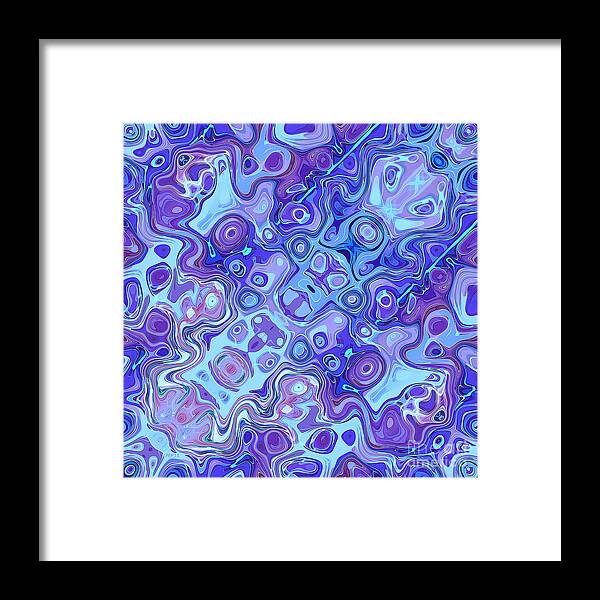 Pattern Framed Print featuring the digital art Blue Spectrum Abstract by Phil Perkins