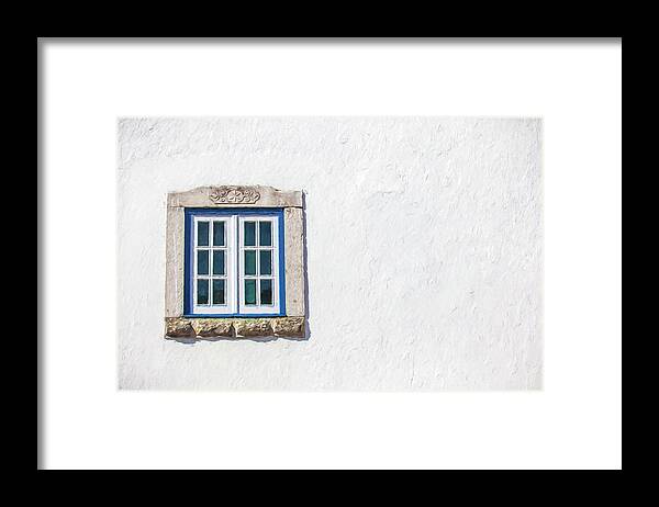 Europe Framed Print featuring the photograph Blue Stone Window of Obidos by David Letts