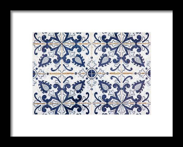 David Letts Framed Print featuring the painting Blue Tile of Portugal by David Letts