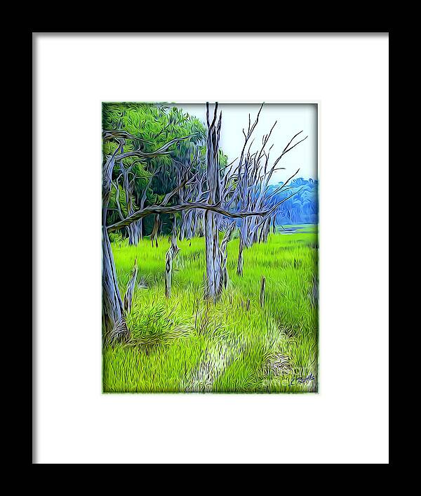 Tree Framed Print featuring the photograph Blue Trees by Leslie Revels