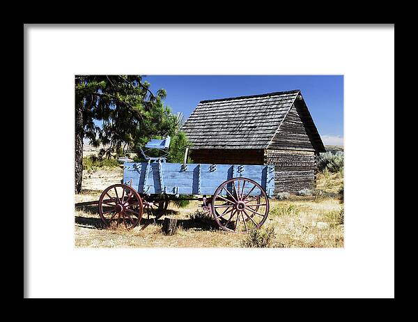 Wagon Framed Print featuring the photograph Blue Wagon by David Lee Thompson