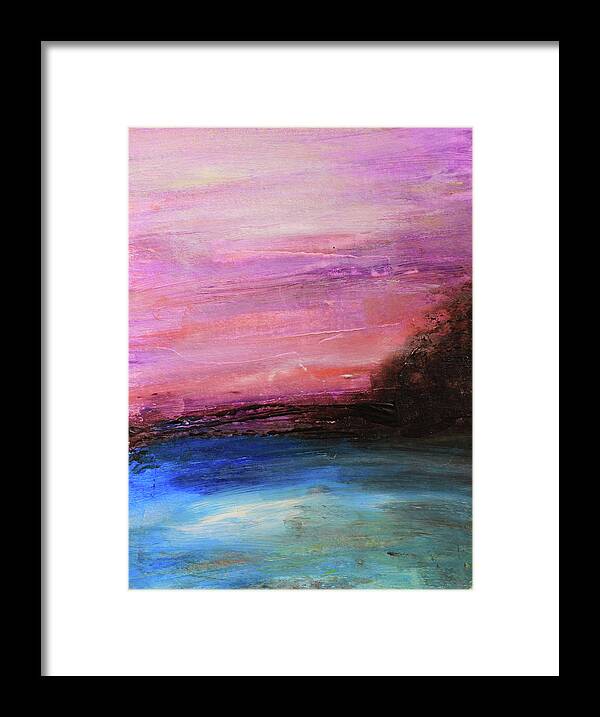 Pink Framed Print featuring the painting Blue Water Abstract by April Burton