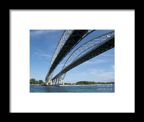 Bridge Framed Print featuring the photograph Blue Water Bridge by Ann Horn
