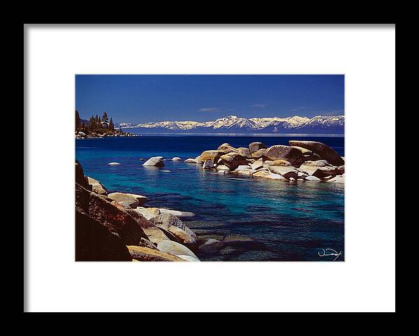 Water Framed Print featuring the photograph Blue Water Lake Tahoe by Vance Fox