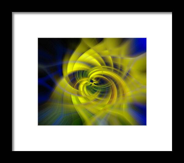 Abstract Framed Print featuring the photograph Blue Yellow Abstraction by Cathy Donohoue