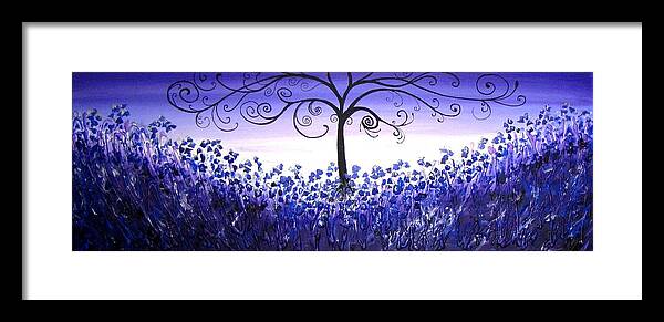 Bluebells Framed Print featuring the painting Bluebell Field by Amanda Dagg