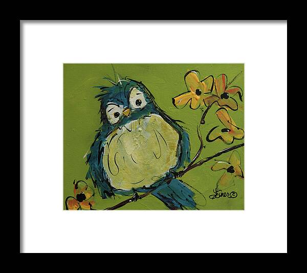 Bird Framed Print featuring the painting Bluebird of Happiness by Terri Einer