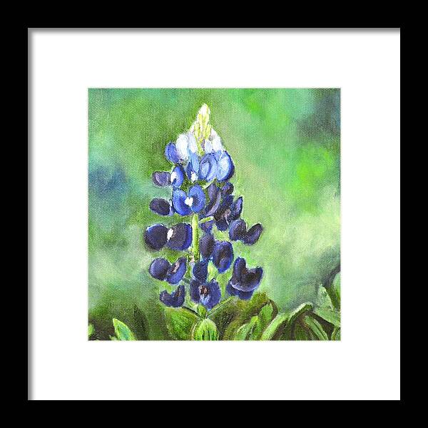 Flowers Framed Print featuring the painting Bluebonnet by Melissa Torres