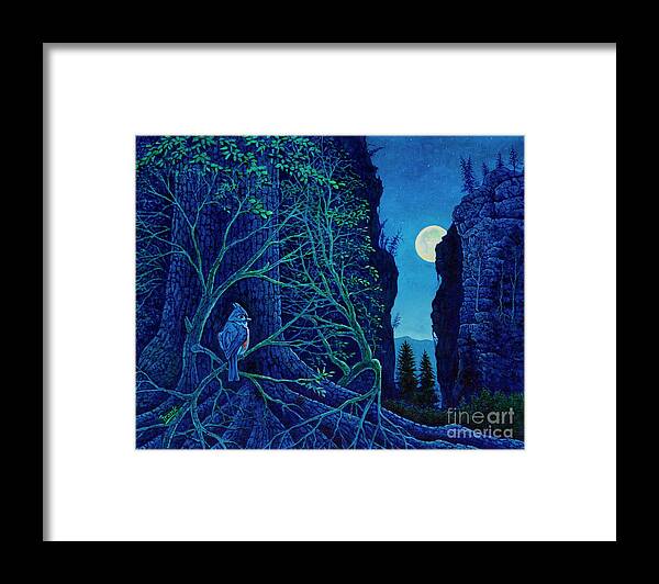 Bird Framed Print featuring the painting Bluejay by Michael Frank