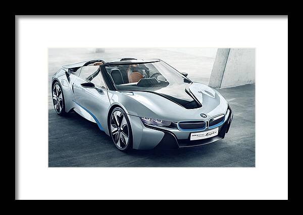 Bmw I8 Concept Spyder Framed Print featuring the photograph BMW i8 Concept Spyder by Jackie Russo