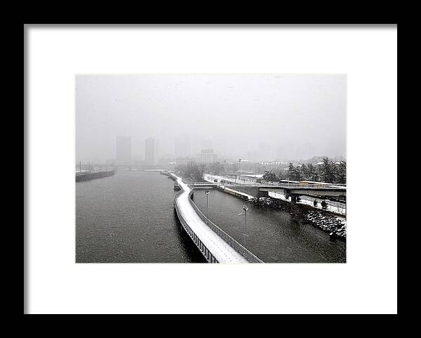 Boardwalk Framed Print featuring the photograph Boardwalk in Philadelphia by Andrew Dinh