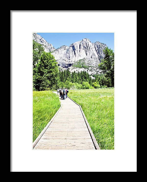 Yosemite Framed Print featuring the photograph Boardwalk on Yosemite Meadow by Sherry Curry