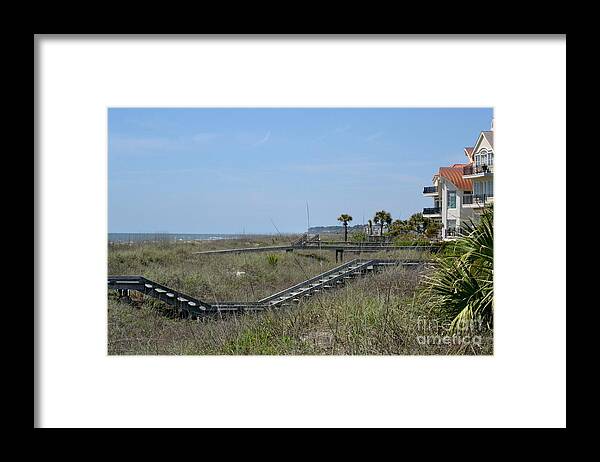 Beach Framed Print featuring the photograph Boardwalks and Sand Dunes by Carol Bradley
