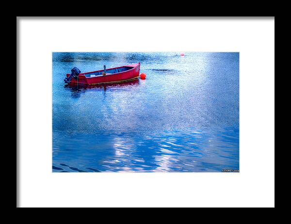 Boutilier's Point Framed Print featuring the digital art Boat at Boutilier's Point by Ken Morris