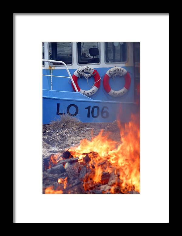 Jezcself Framed Print featuring the photograph Boat Burning by Jez C Self