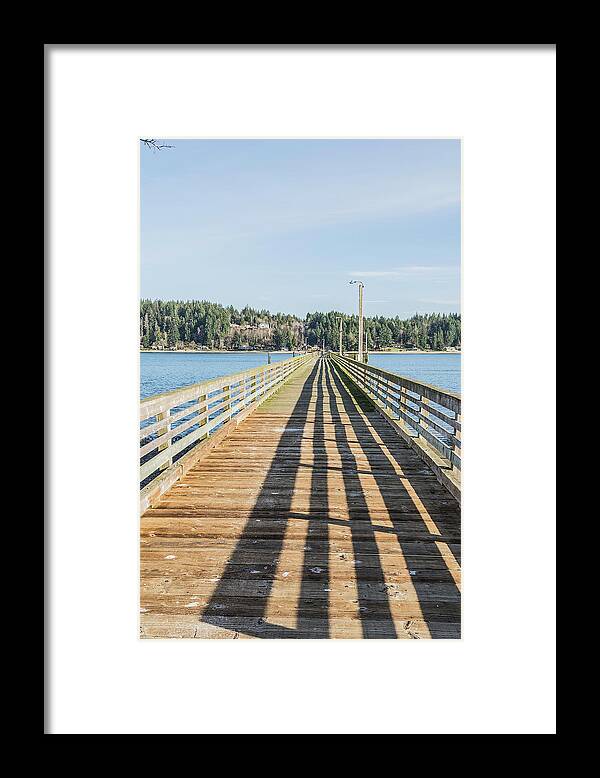 Dock Framed Print featuring the photograph Boat dock, Allyn, WA by Timothy Anable